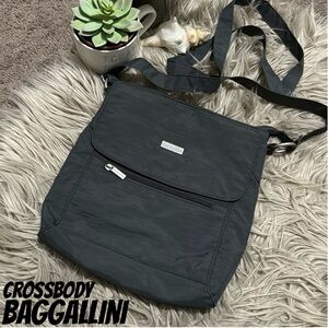 Baggallini Crossbody Bag-Charcoal-Nylon-Multi Compartment Style-